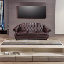 Chesterfield 3 Seater Old English Dark Brown Leather Sofa Settee Bespoke In Victoria Style - thumbnail 4