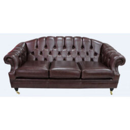 Chesterfield 3 Seater Old English Dark Brown Leather Sofa Settee Bespoke In Victoria Style - thumbnail 1