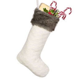 Dibor Nordic Sweater Knit White Xmas Christmas Gift Bag Christmas Stocking For Kids - thumbnail 2