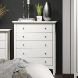 Core Products Como 5 Drawer White Chest Of Drawers, H101.0Cm X W83.0Cm X D43.0Cm - thumbnail 8