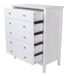 Core Products Como 5 Drawer White Chest Of Drawers, H101.0Cm X W83.0Cm X D43.0Cm - thumbnail 4