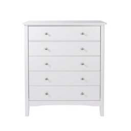 Core Products Como 5 Drawer White Chest Of Drawers, H101.0Cm X W83.0Cm X D43.0Cm - thumbnail 2