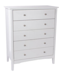 Core Products Como 5 Drawer White Chest Of Drawers, H101.0Cm X W83.0Cm X D43.0Cm - thumbnail 3