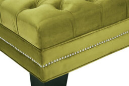 Orsina Durable Moss Velvet Footstool, Plush Velvet Soft Footstool, Button Tufted Large Upholstered Footstool - thumbnail 4