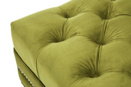 Orsina Durable Moss Velvet Footstool, Plush Velvet Soft Footstool, Button Tufted Large Upholstered Footstool - thumbnail 3