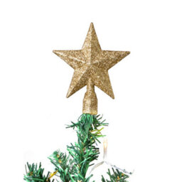 Living And Home Miniature Gold Ribbon Christmas Tree With String Lights, Desktop Decoration Set, 31.5Cm X 61Cm - thumbnail 8