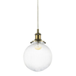 Happy Homewares Traditional Vintage Lantern Pendant Light In Antique Brass With Glass Shade - thumbnail 2