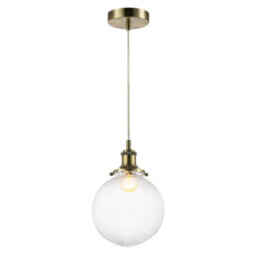 Happy Homewares Traditional Vintage Lantern Pendant Light In Antique Brass With Glass Shade - thumbnail 1