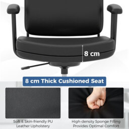 Costway Home Office Chair Small Desk Chair W/ Adjustable Height & Wheels-Black - thumbnail 6
