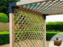 Edecks Modblox Trellis Cube Climber Wooden Garden Pergola (1800mm X 1800mm) With Concrete In Posts (2.7M) - thumbnail 2