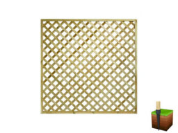 Edecks Modblox Trellis Cube Climber Wooden Garden Pergola (1800mm X 1800mm) With Concrete In Posts (2.7M) - thumbnail 3