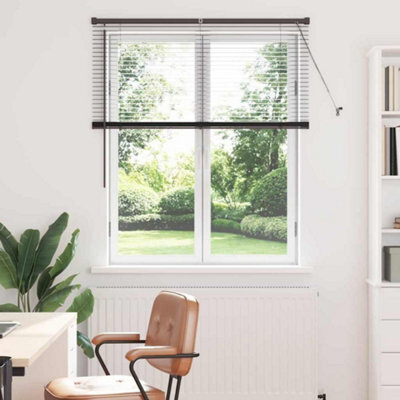Walplus Window Blind With Curtains Manual Black Aluminium - image 1