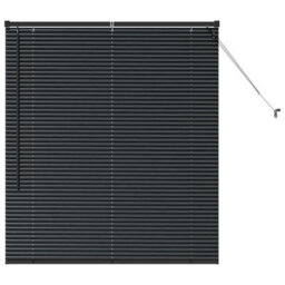 Walplus Window Blind With Curtains Manual Black Aluminium - thumbnail 2