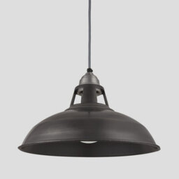Industville Old Factory Slotted Pendant, 15 Inch, Pewter, Light Pewter Holder - thumbnail 1