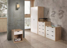 Timber Art Design Alton Bedside Cabinet Bedroom Furniture Nightstand Table 1 Drawer Oak White - thumbnail 5