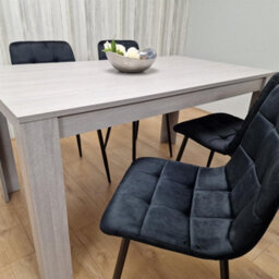 Kosy Koala Modern Grey Rectangle Dining Table Set With 4 Black Velvet Chairs Dining Room Furniture - thumbnail 5