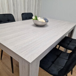 Kosy Koala Modern Grey Rectangle Dining Table Set With 4 Black Velvet Chairs Dining Room Furniture - thumbnail 8