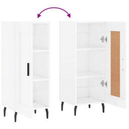 Berkfield Sideboard High Gloss White 34.5X34X90 Cm Engineered Wood - thumbnail 9