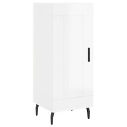 Berkfield Sideboard High Gloss White 34.5X34X90 Cm Engineered Wood - thumbnail 2