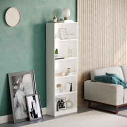Lassic Vida Designs Cambridge White 5 Tier Extra Large Bookcase Freestanding Shelving Unit (H)1750mm (W)600mm (D)240mm - thumbnail 3