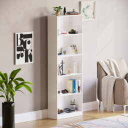 Lassic Vida Designs Cambridge White 5 Tier Extra Large Bookcase Freestanding Shelving Unit (H)1750mm (W)600mm (D)240mm - thumbnail 4