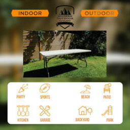 5Ft Heavy Duty Folding Trestle Table 152Cm Portable Plastic Table For Garden Camping Diy Events Fold In Half With Carry Handle - thumbnail 9