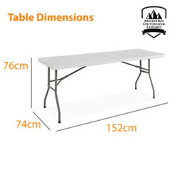 5Ft Heavy Duty Folding Trestle Table 152Cm Portable Plastic Table For Garden Camping Diy Events Fold In Half With Carry Handle - thumbnail 5
