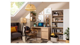 Arte Kaspian Desk 120Cm In Oak Sonoma, Modern Home Office Desk With Door, Shelf & Drawer - thumbnail 3