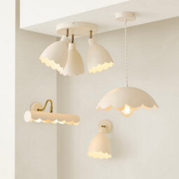 Valuelights Millie Cream Scallop Pendant Ceiling Light And Bulb - thumbnail 6