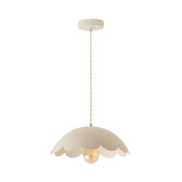 Valuelights Millie Cream Scallop Pendant Ceiling Light And Bulb - thumbnail 7
