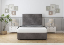 "Comfort Rosa Slate Naples Divan Bed Base 4 Drawers - 26"" Strutted  4' Small Double" - thumbnail 1