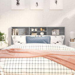 Berkfield Headboard Cabinet Grey Sonoma 180X19X103.5 Cm - thumbnail 1