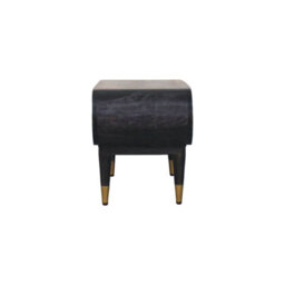 Artisan Furniture Solid Wood Curved Edge Media With Brass Accents, Nordic Legs, Dark Brown - thumbnail 9
