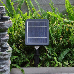 Solar Powered Rockey Stone Garden Water Feature Fountain With Led Lights Outdoor - thumbnail 6