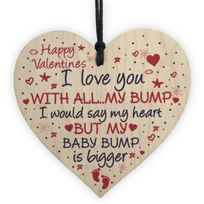Red Ocean Valentines Gift For Boyfriend Husband Daddy To Be Gifts From Bump Daddy To Be Card Keepsake Wooden Heart - image 1