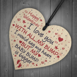 Red Ocean Valentines Gift For Boyfriend Husband Daddy To Be Gifts From Bump Daddy To Be Card Keepsake Wooden Heart - thumbnail 6