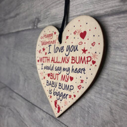 Red Ocean Valentines Gift For Boyfriend Husband Daddy To Be Gifts From Bump Daddy To Be Card Keepsake Wooden Heart - thumbnail 7