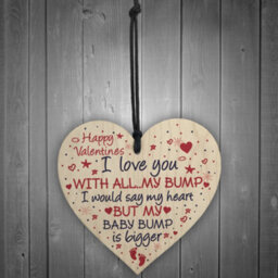 Red Ocean Valentines Gift For Boyfriend Husband Daddy To Be Gifts From Bump Daddy To Be Card Keepsake Wooden Heart - thumbnail 2