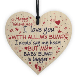 Red Ocean Valentines Gift For Boyfriend Husband Daddy To Be Gifts From Bump Daddy To Be Card Keepsake Wooden Heart - thumbnail 1