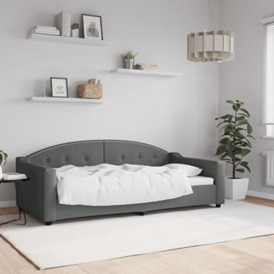 Berkfield Day Bed Dark Grey 90X190 Cm Fabric - image 1