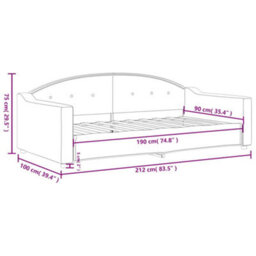 Berkfield Day Bed Dark Grey 90X190 Cm Fabric - thumbnail 8