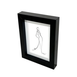 GoodHome Matt Black Pine Effect Plain Single Picture Frame (H)20.6Cm X (W)15.6Cm