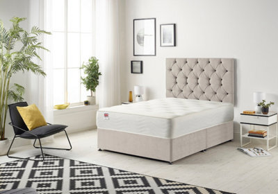 Somnior Beds Somnior Premier Silver Plush 6Ft Memory Foam Divan Bed With Mattress & Headboard - Super King - image 1