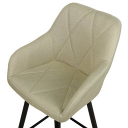 Beliani Set Of 2 Darien Bar Stools With Armrests & Footrest, Fabric, Light Green - thumbnail 7