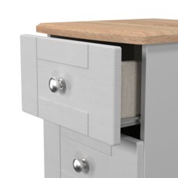 Santander Ready Assembled Matt Grey & Oak 3 Drawer Wide Bedside Chest (H)692mm (W)395mm (D)411mm - thumbnail 3