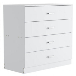 White Modern 4 Drawer Chest Of Drawers Storage Bedroom Furniture - thumbnail 1