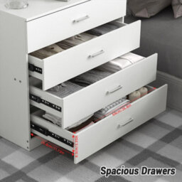 White Modern 4 Drawer Chest Of Drawers Storage Bedroom Furniture - thumbnail 2