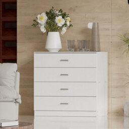 White Modern 4 Drawer Chest Of Drawers Storage Bedroom Furniture - thumbnail 5