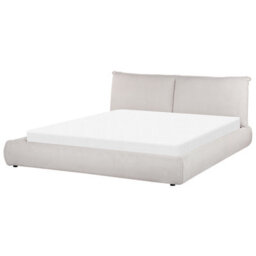 Beliani Waterbed Corduroy Vinay 180 X 200 Cm (Eu Super King) Light Beige - thumbnail 4