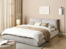 Beliani Waterbed Corduroy Vinay 180 X 200 Cm (Eu Super King) Light Beige - thumbnail 2